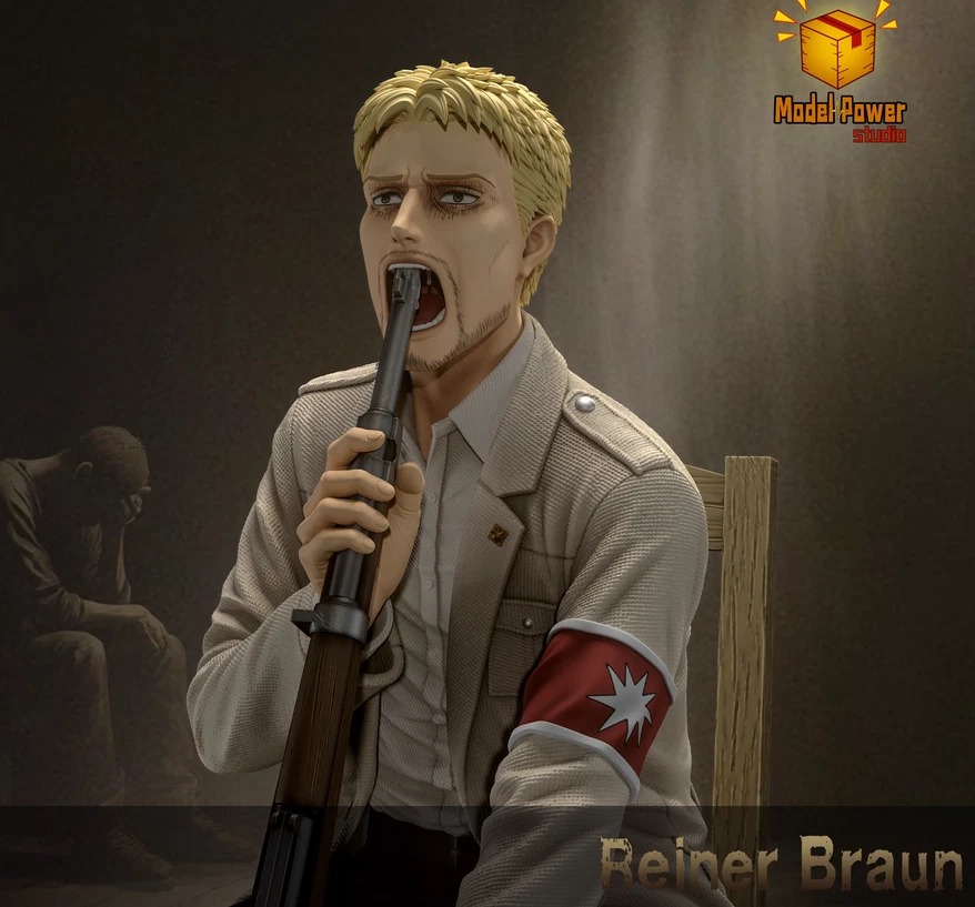 Model Power Studio Attack on Titan Reiner Braun Model Statue Reiner,be seated - Image 3 of 4