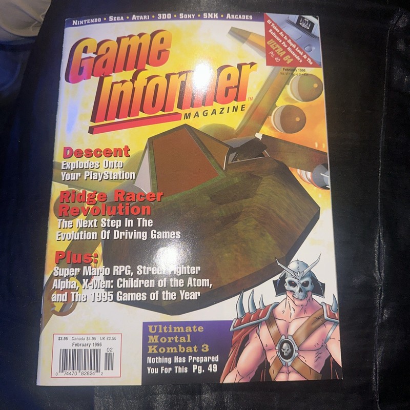 Descent, Ridge Racer Game Informer Magazine Feb 1996 Issue #34 VINTAGE