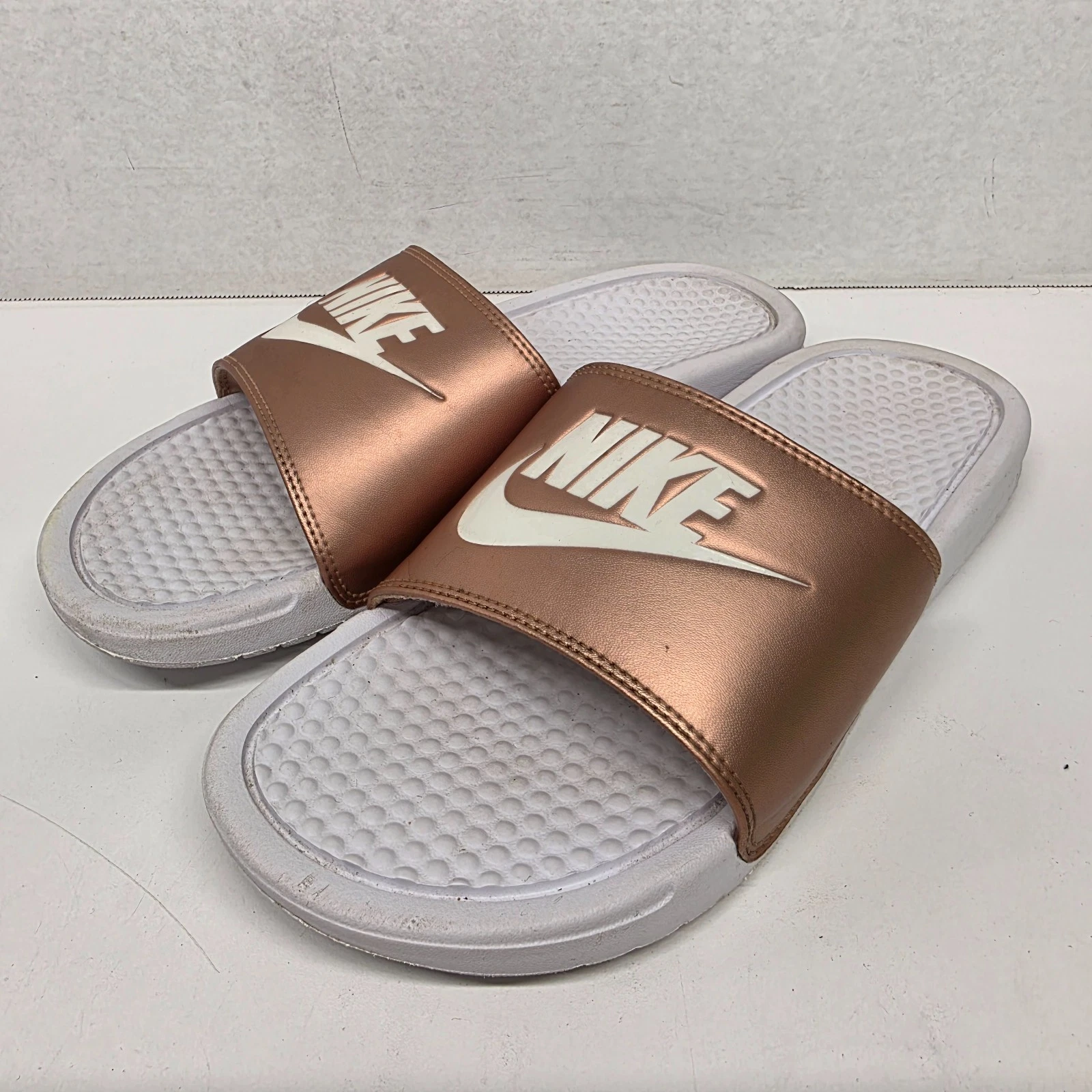 Nike Benassi Sandali Slide 343881 106 Rame Bianco Donna Taglia 10
