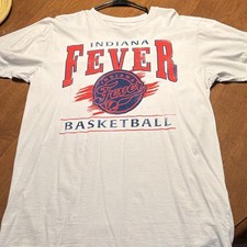 Sportiqe Indiana Fever WNBA Basketball Shirt T-Shirt Size L Off White
