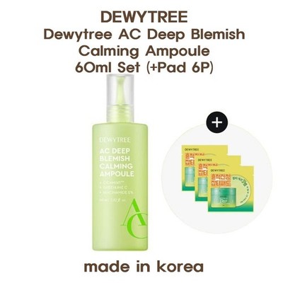 Dewytree AC Deep Blemish Calming Ampoule 60ml Set (+Pad 6P) Vegan Made in Korea