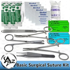 25 Pcs Basic Suture Practice Kit First Aid Set Emergency Trauma Survival Pack
