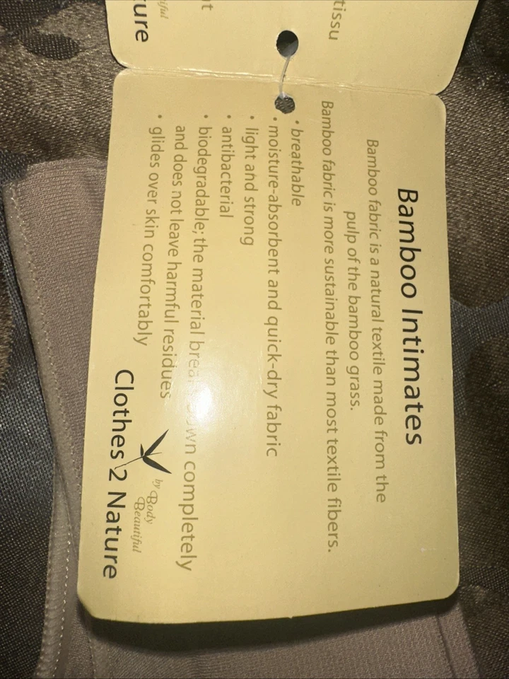 Pack de 2 tangas para mujer talla mediana 2 bambú natural Foto 3 de 3