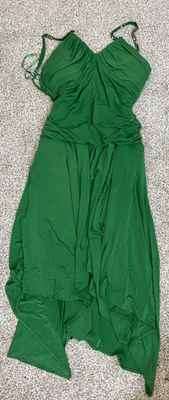BCBG Halter Ruched Stretch Dress Green Large 2000s laguna beach  asymmetrical | eBay