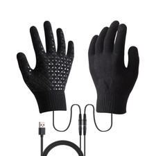 Heated Gloves Electric Rechargeable Battery Hand Warm Windproof Thermal Winter