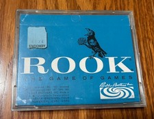 VINTAGE 1964 Blue ROOK Card Game, Rule Book  Clear Case, Parker Brothers - USA