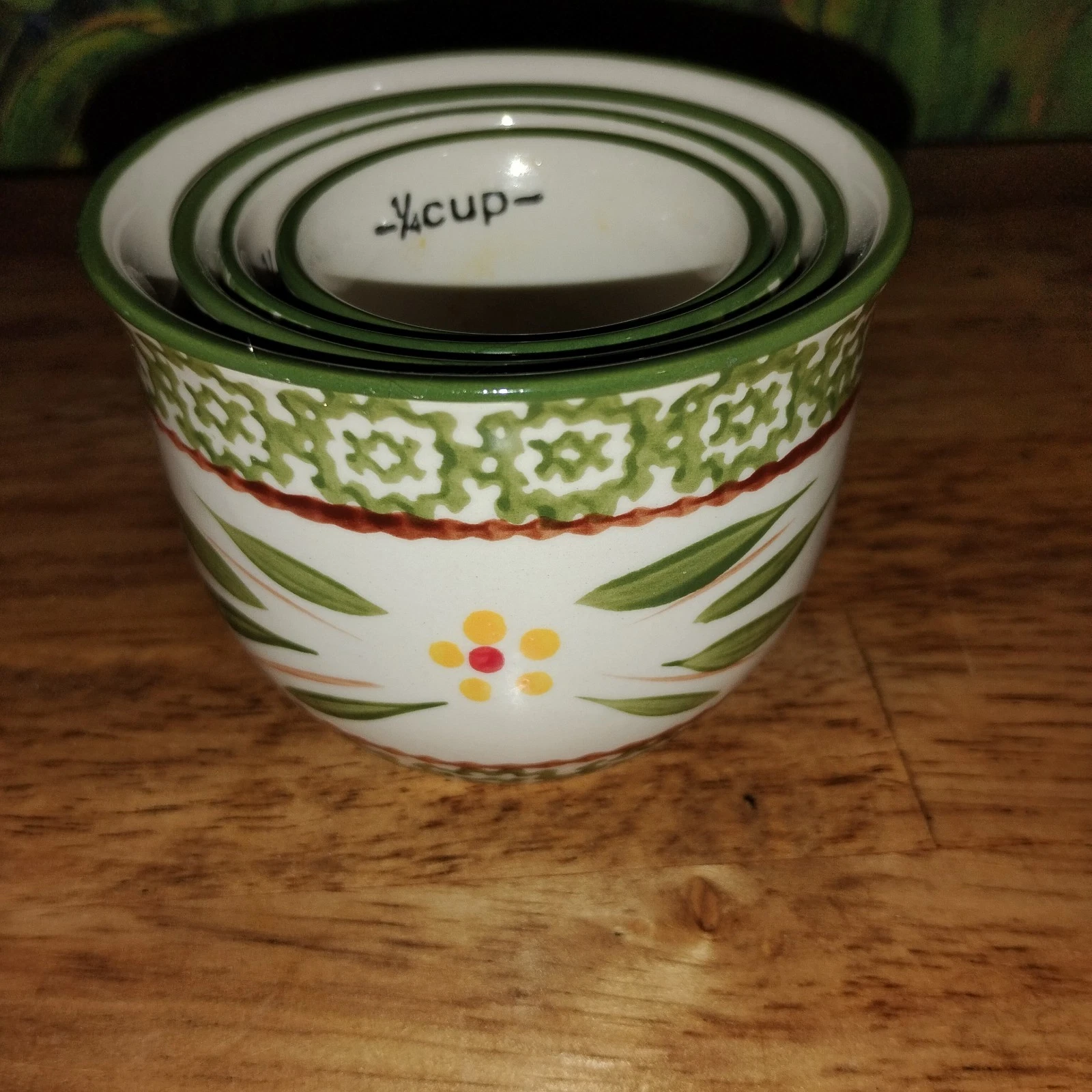 Temp-tations Old World Green- Nesting MEASURING CUPS SET Of 4