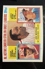 1984 Topps - Career Leaders Joe Morgan, Larry Bowa, Cesar Cedeno #705