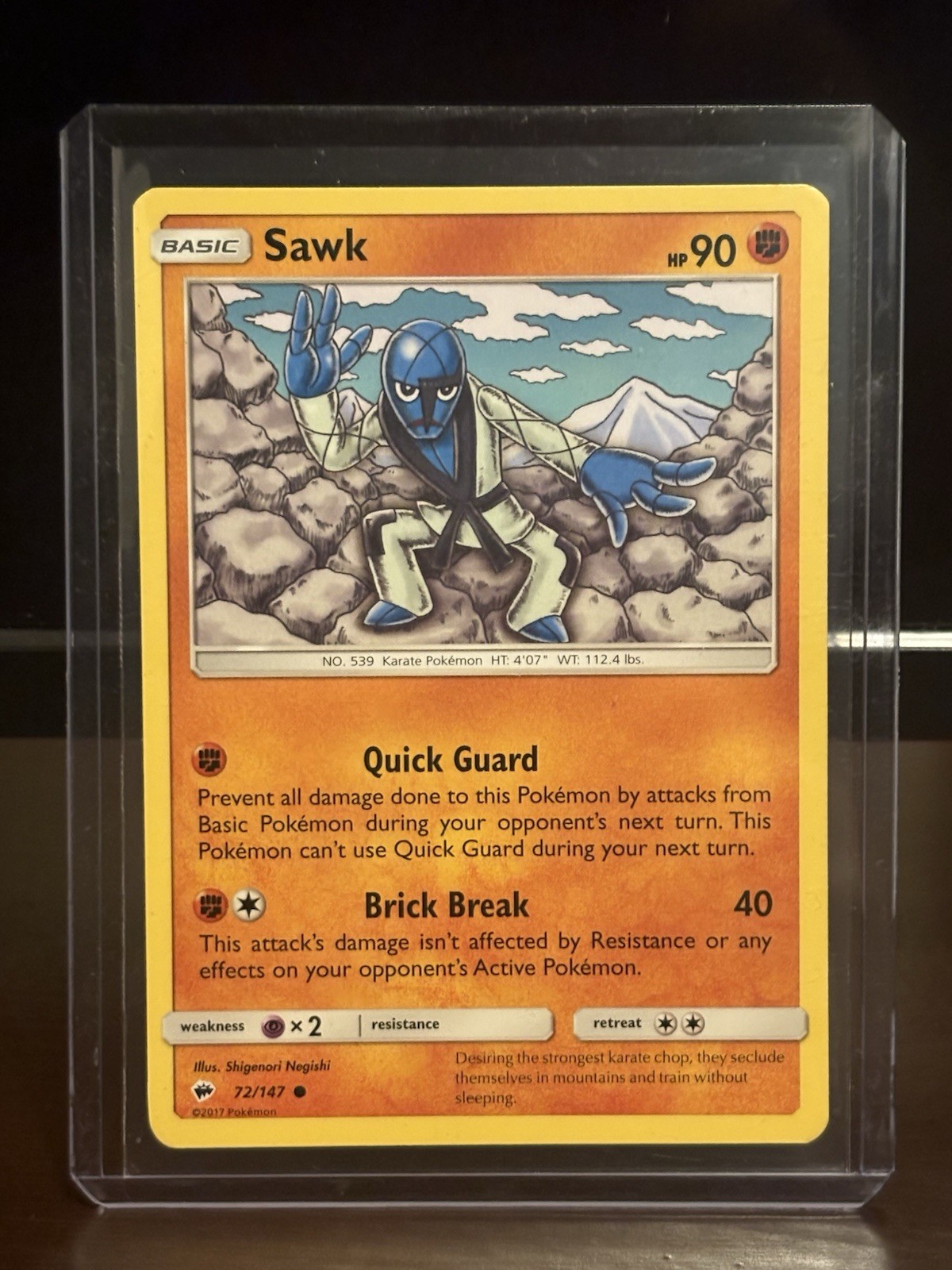 Sawk 72/147 2017 Sm-Burning Shadows Regular Common Pokemon Card NM - M