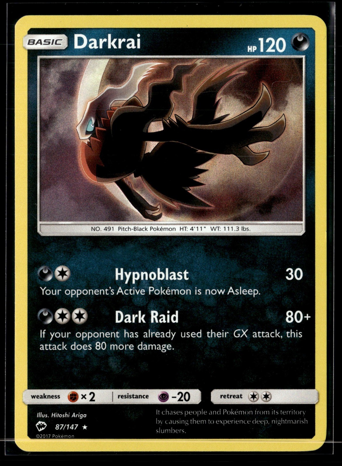 Darkrai 87/147 Holo SM - Burning Shadows MP
