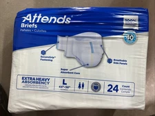 Attends Incontinence Brief L Breathable Extra Heavy Absorbency DDP30 24 Ct