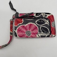 Vera Bradley Mod Floral Pink Zip-Around Wristlet Wallet 7 X 4.5  