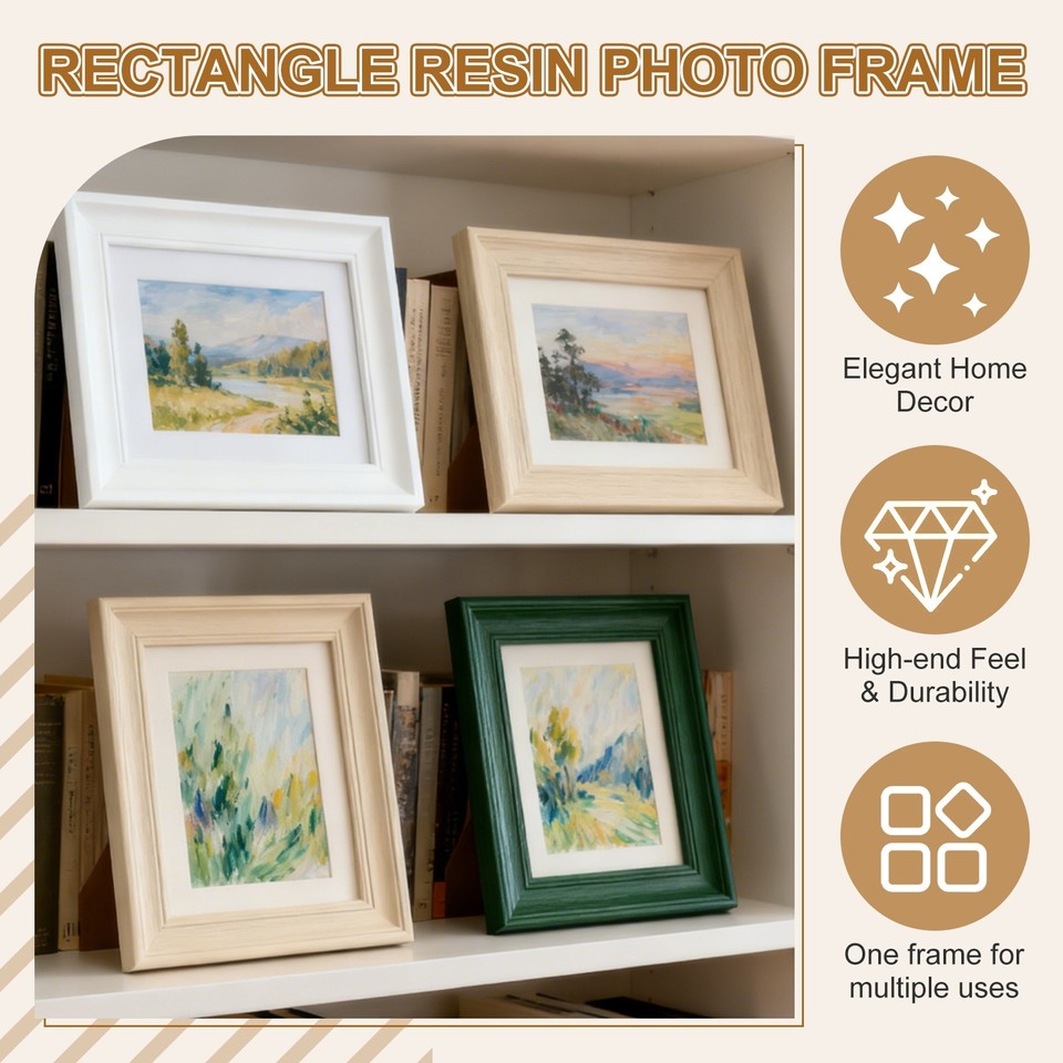 9.9x7.9 Inch Resin Arc-Edged Taupe Rectangle Photo Frame | eBay