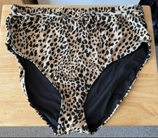 New Look New Leopard Print Bikini Bottom With Diamonte Detail Size 18 With Tags