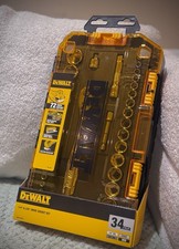 DeWalt 34-Piece Socket Set 1/4” & 3/8” Drive | Ratchet & Accessories | Durable