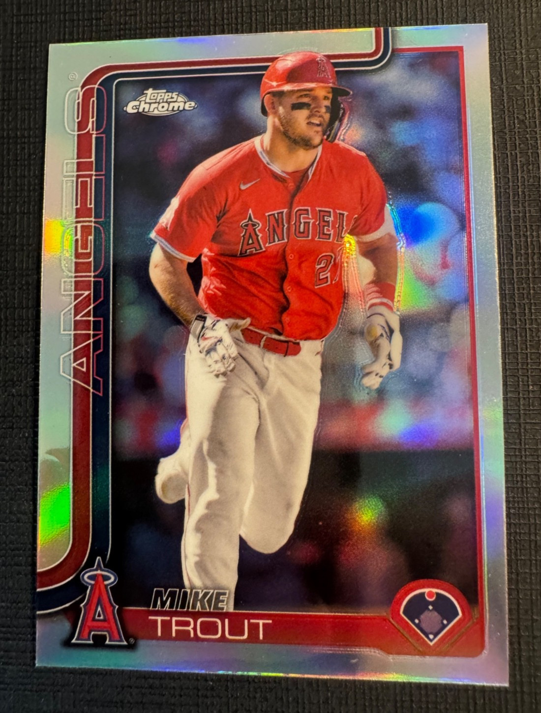 2025 Topps Chrome Refractor #100 Mike Trout Los Angeles Angels Of Anaheim 