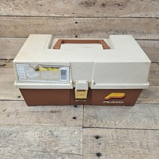 Vintage Plano 2200 Series 2-Tray Tackle Box Fishing Lure Storage Organizer Brown