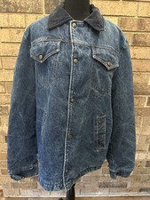 Sears Roebuck Denim Jacket Button Down Vintage Large Corduroy Collar 61998