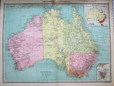 Original alte antike Druckkarte um 1890 Australien Commonwealth Communications