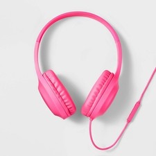 Heyday Wired on-Ear Headphones in Neon Pink New with Microphone