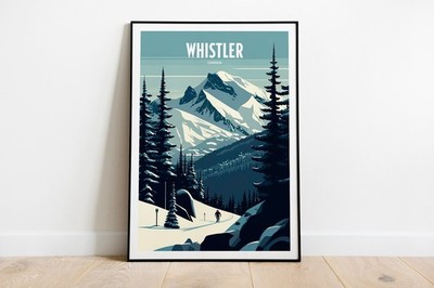 2_ Whistler Ski Reise Druck Poster HouseWarming Whistler Ski Geschenk Ski Piste Reisen