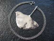 Anhänger Silber 925 Ginko Blatt mit Kette Vi...