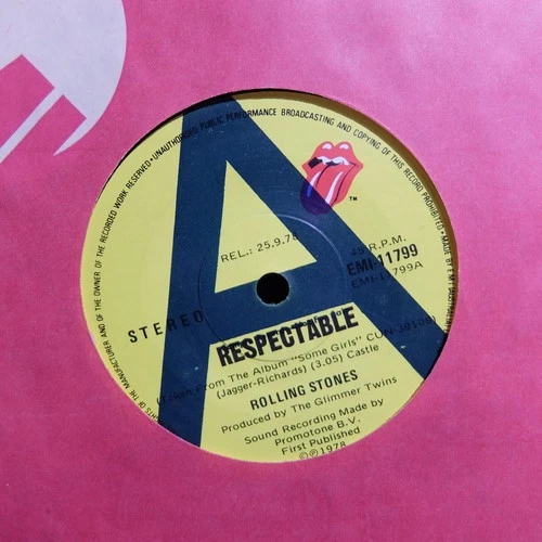 Rolling Stones - Respectable (EMI-11799) Australian A-LABEL 45