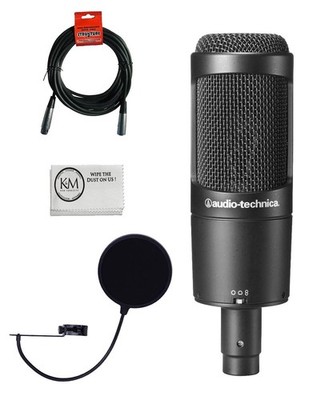 Condenser Microphone Audio Technica AT2050 Multi Pattern Bundle Pop Filter Cable