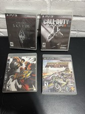 PlayStation 3 Game Lot 4 Games Skyrim Streetfughter2 Black Ops 2 Moto Storm