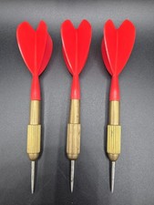 Vintage Brass Dart set with Red Flights 17g