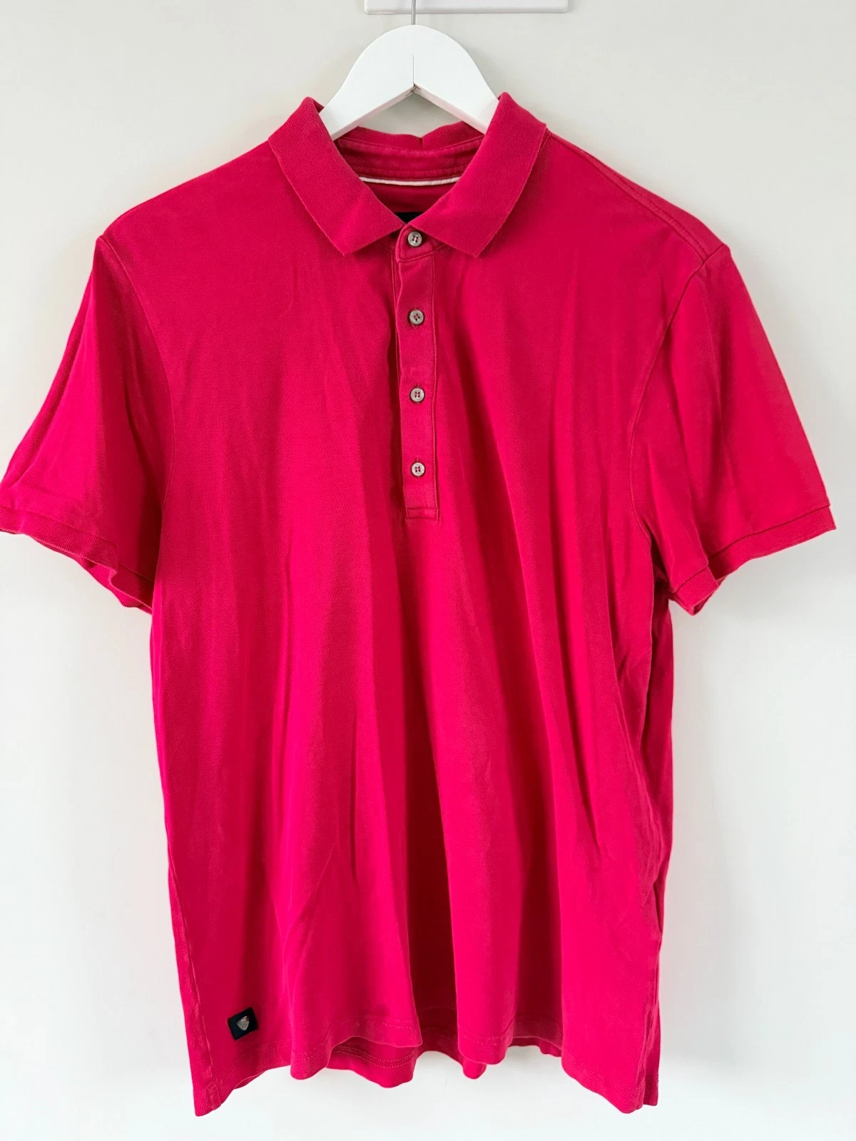 Strellson Mens Polo Shirt Pink Fuchsia Slim Fit Cotton Stretch SIZE XXL