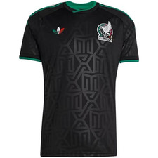 adidas Mexico National Team Soccer Jersey Black with Green Trim