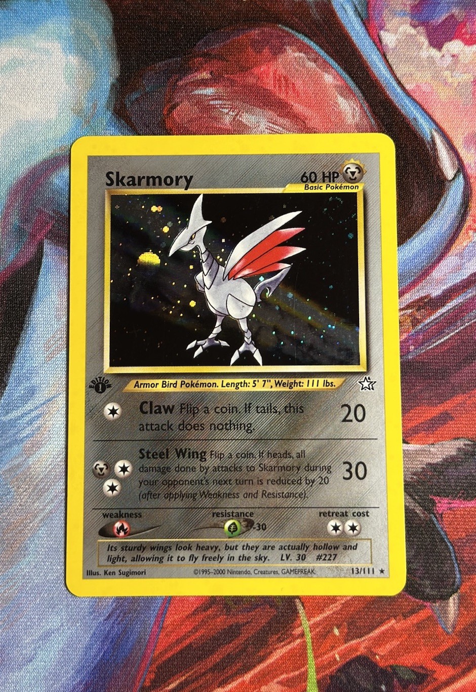 Skarmory 13/111 Pokemon Neo Genesis 1st Edition Holo Rare Card WOTC SWIRLMINT NM