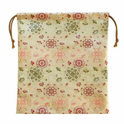 Goshuincho  stamp book  pouch, gold brocade, square, floral arabesque design,