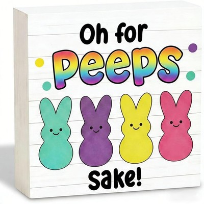 Easter Decorations Funny Bunny Decor Desk Easter Decor Wooden Sign Gift Wood ...