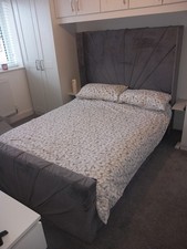 Double Grey Bed With Mattress