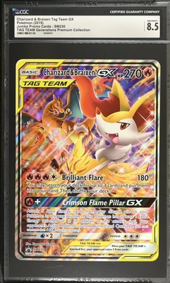 Pokemon Tag Team Generations Charizard Braixen GX SM230 JUMBO