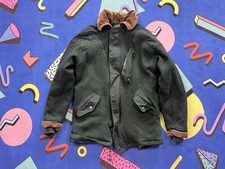 Vintage 90s Woolrich Wool Jacket Made USA Green Plaid Lined Corduroy Collar L