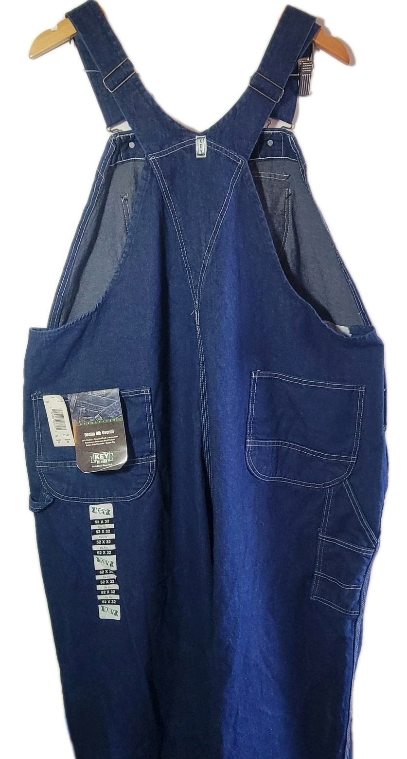 NEW Mens Authentic KEY IMPERIAL Carpenter Bib Overalls 100percent Cotton 52x32 image 3