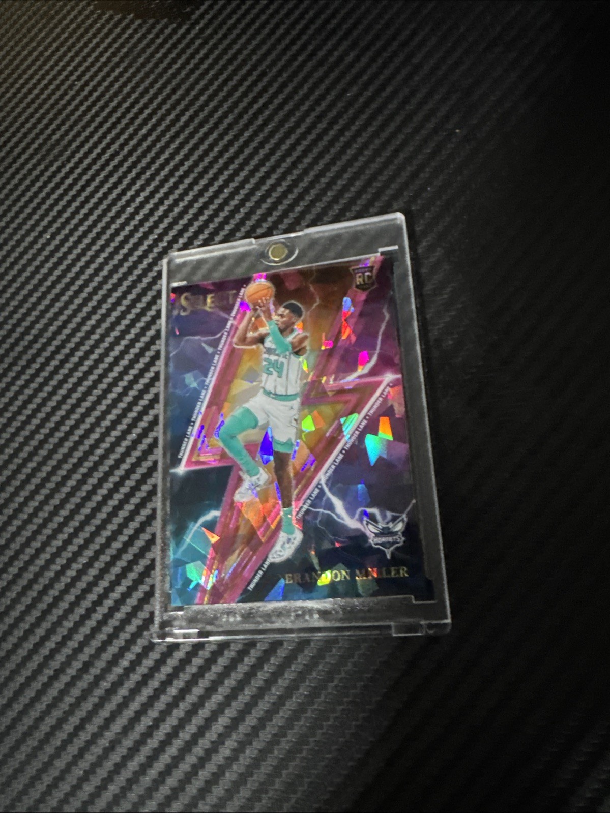 2023-24 Panini Select Thunder Lane Brandon Miller #12 Pink Cracked Ice Prizm /99