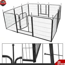 12/16/24/32 Panels Heavy Duty Metal Playpen w/Door Dog Fence Pet Exercise Pen
