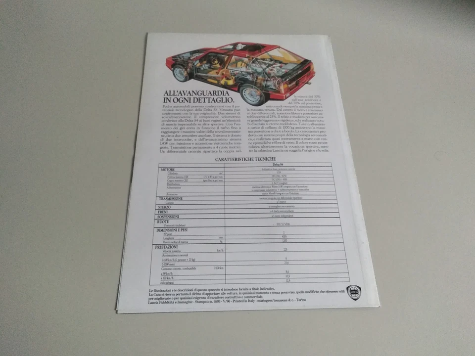 Depliant brochure Lancia Delta S4 - V/1986 - Immagine 4 di 4