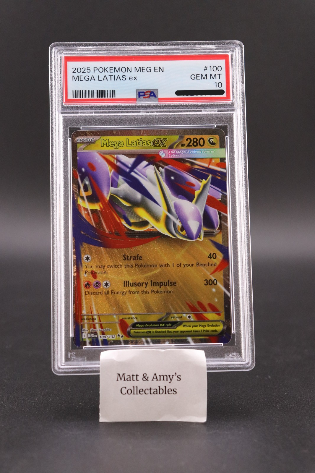 Mega Latias ex 100/132 Me01: Mega Evolution Holo Pokemon PSA 10