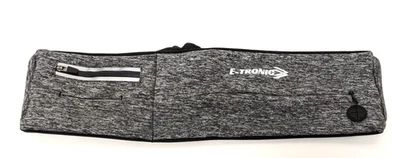 E Tronic Edge Running Belt Bag–Gray Heather Stretch Fabric Waist Pack New