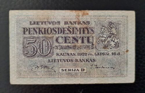 Lithuania 1922 50 centu - Picture 1 of 2