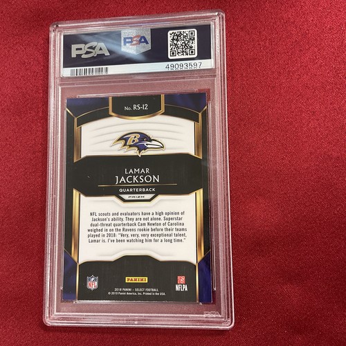 Lamar Jackson 2018 Panini Select Silver RS-12 Novato Selections RC PSA 9 - Imagen 3 de 3