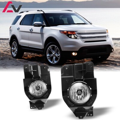 For Ford Explorer 2011-2015 Clear Lens Pair Bumper Fog Lights Front Bumper Lamps