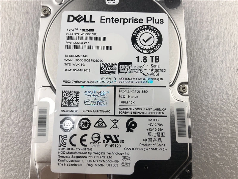 DELL 1XJ223-257 8MWMX Compellent 1.8TB 10K SAS 2.5 12Gbps 4Kn SED Hard Drive - Image 2 of 3