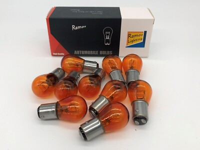 #ad 10 Pack 1157 Amber P21 Turn Signal Parking Light Bulb Lamp USA Based Seller $9.95