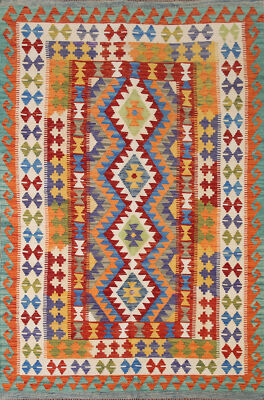 Dual-Sided Kilim Kelim Rugs Flatweave Wool Carpet 6x8 ft